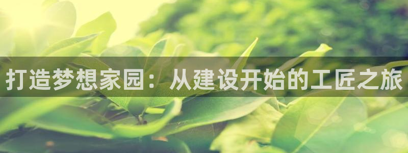 安信12平台下载：打造梦想家园：从建设开始的工匠之旅