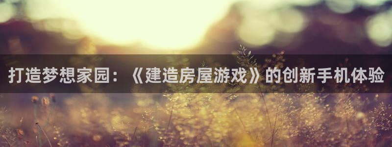 安信12官网qq：打造梦想家园：《建造房屋游戏》的创新手机体验