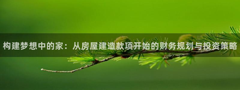 安信12如何开代理：构建梦想中的家：从房屋建造款项开始的财务规划与投资策略